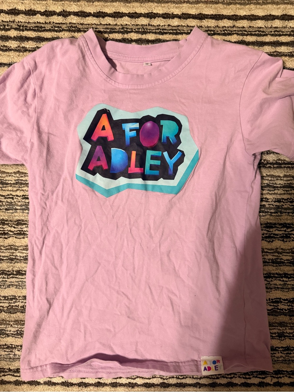 Kids' A for Adley Graphic Tee - Light Pink